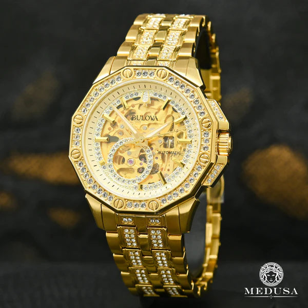 Bulova Octava Reloj automático para hombre, Oro, Pulsera